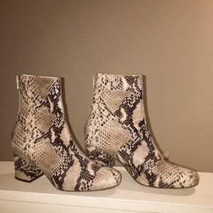 Free People Cecile Snakeskin Ankle Boot- size 38